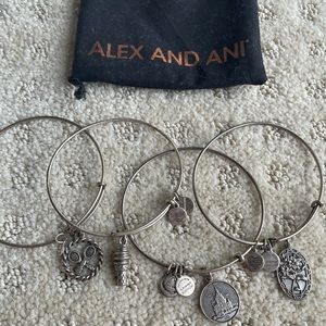Alex and Ani Silver Bracelets (4)